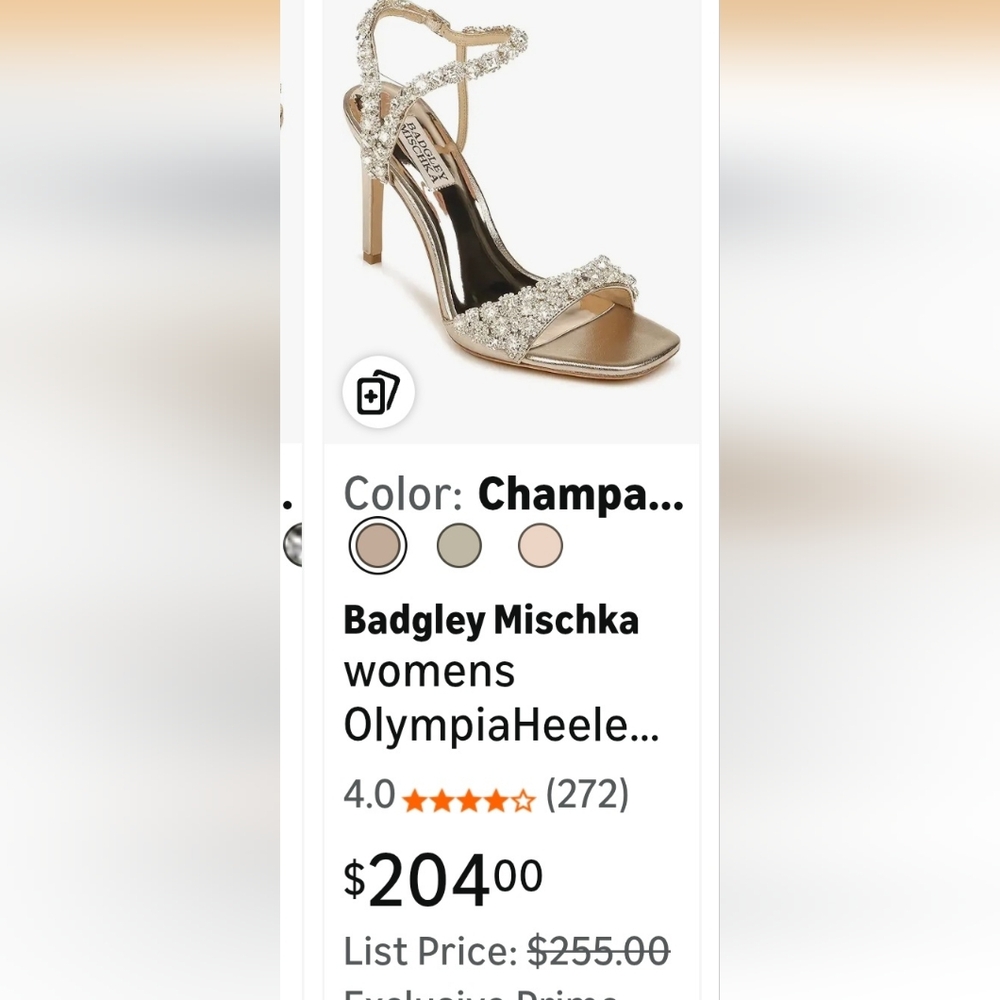 Badgley Mischka Rose Gold Crystal-Embellished Evening Heels